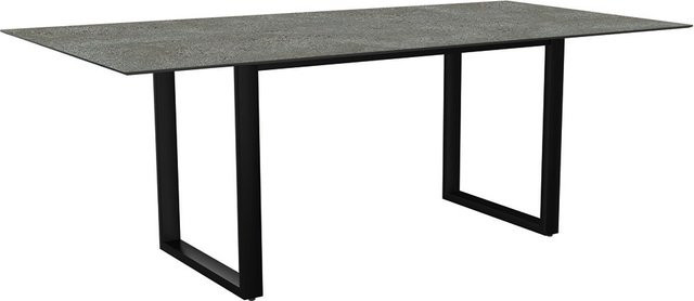 Stern Kufentisch Silverstar 2.0 Dekor Flint aus Aluminium in Schwarz Matt, B/T: 200 x 100 cm - Bild 1