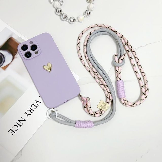 Stoßfeste Umhängetasche für Xiaomi Redmi Note 14 Pro Plus 13 15T 14T 12 mit Lanyard in Transparent oder Lila - Bild 1