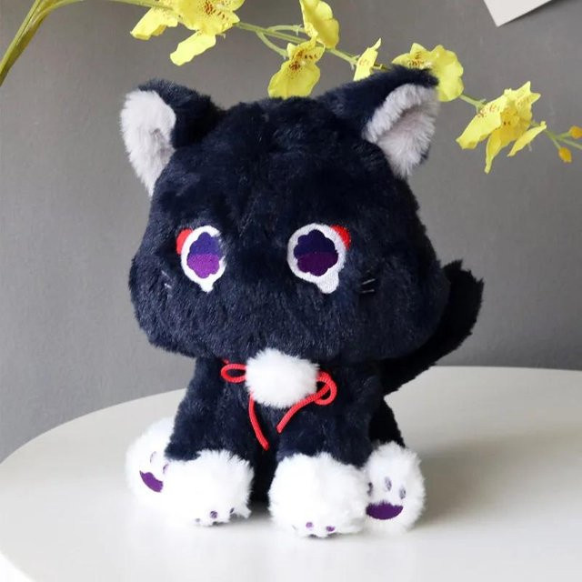 Genshin Impact Scaramouche Katze, Plüsch Spielzeug, schwarz, ab 6 Jahren - Bild 1