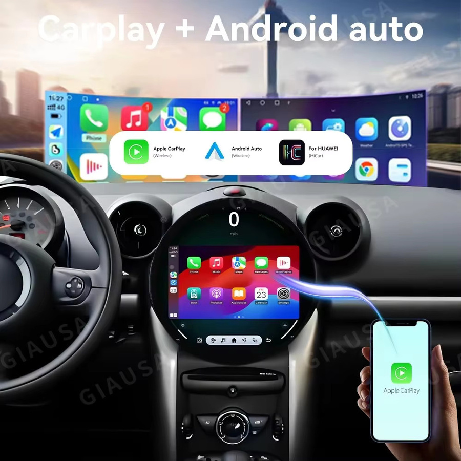 MZ Upgrades Multimedia-Videoplayer mit 11,7 Zoll Display für BMW Mini Cooper R56 R60 R51 (2006-2015) mit Android Auto, CarPlay, GPS und 4G in Schwarz - Bild 4