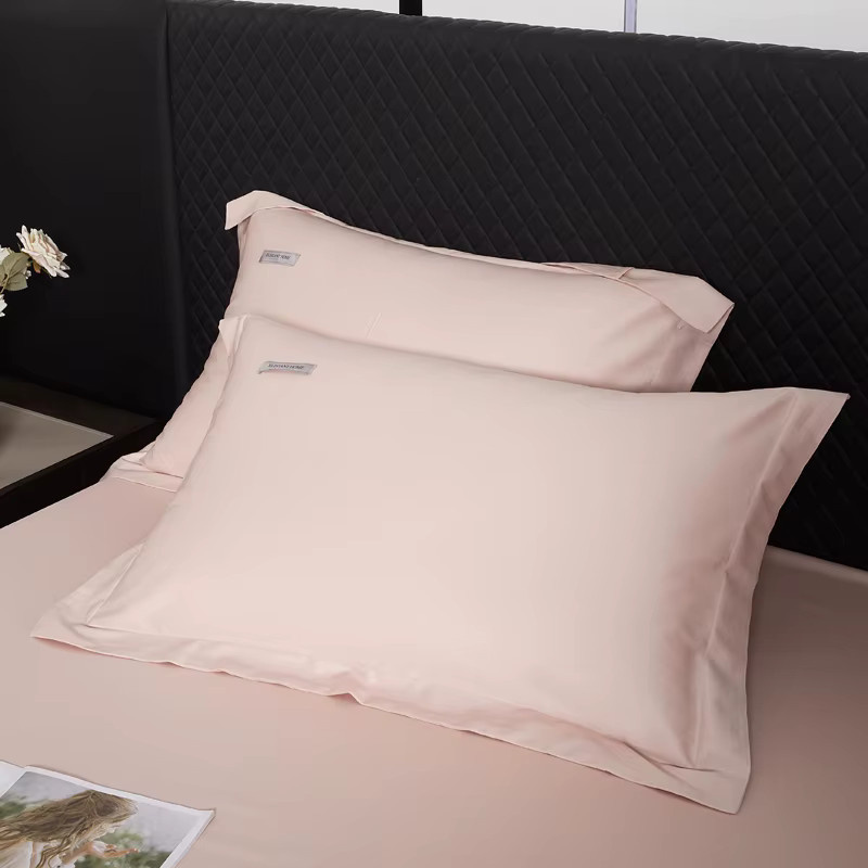 Einfarbiger Kissenbezug aus langstapeliger Baumwolle von Lan duo mao in Pink mit Umschlag-Verschluss, B/B: 48,0 x 48,0 cm - Bild 2