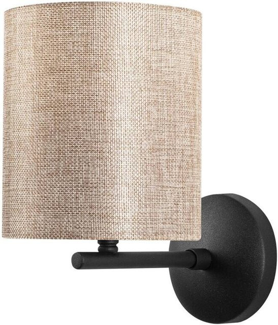 Opviq Wandleuchte modern in Schwarz und Beige aus Metall und Stoff mit E27 Fassung, B/H/T: 23 x 26 x 14 cm - Bild 1