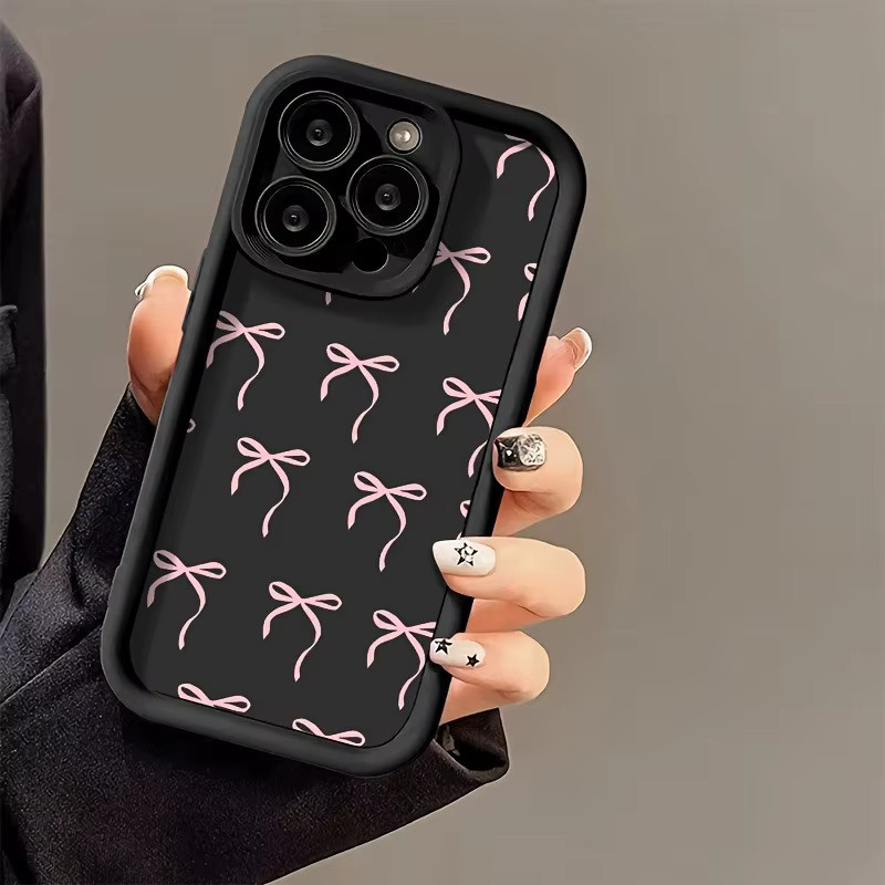 Apple iPhone Handyhülle aus TPU mit rosa Schleifenmuster für iPhone 17, 16, 15, 14, 13, 11, Pro Max, Xs, Xr, X, 7, 8 Plus und SE-Serie - Bild 4