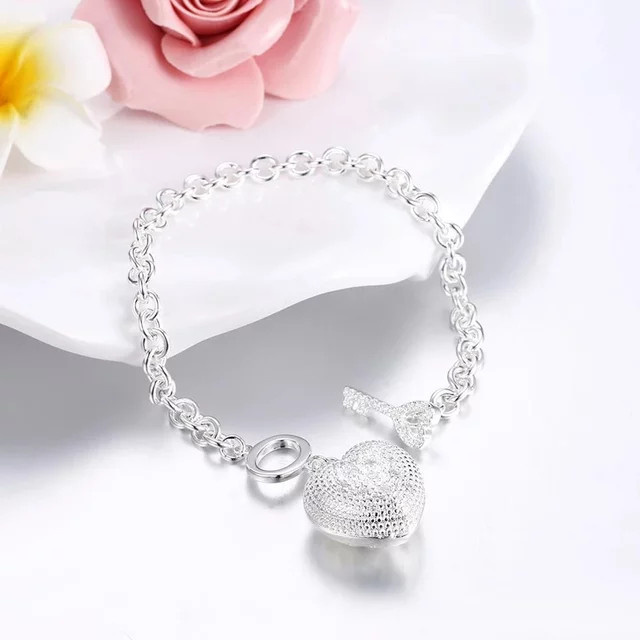 Armband 925 Silber, Kristall, Herz, Unisex - Bild 1