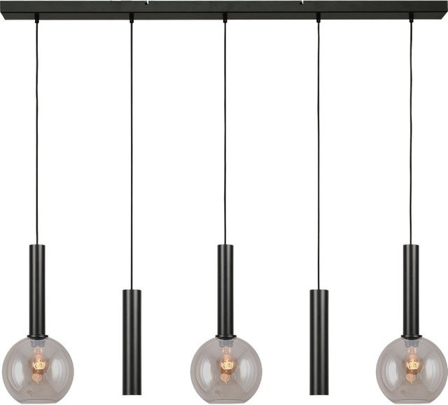 Masterlight Bella 2 3/2 Pendelleuchte 5-flammig in Gold und Schwarz matt mit Glas in Gold Fumé - Bild 1