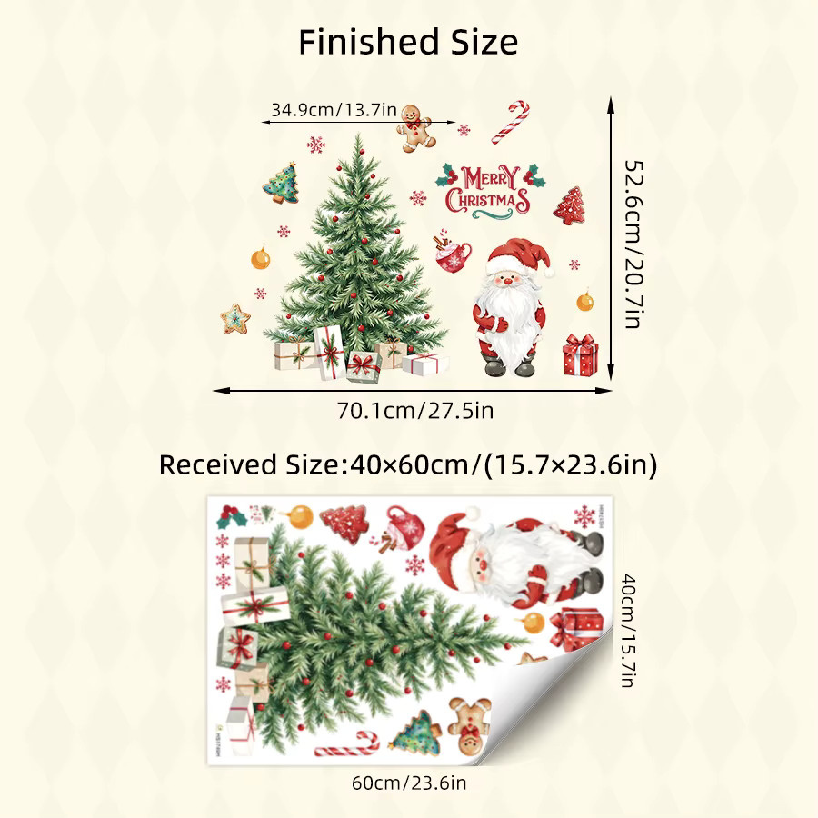 BRUP Weihnachts Wandtattoo aus PVC in Mehrfarbig für deine Heimdekoration - Bild 4