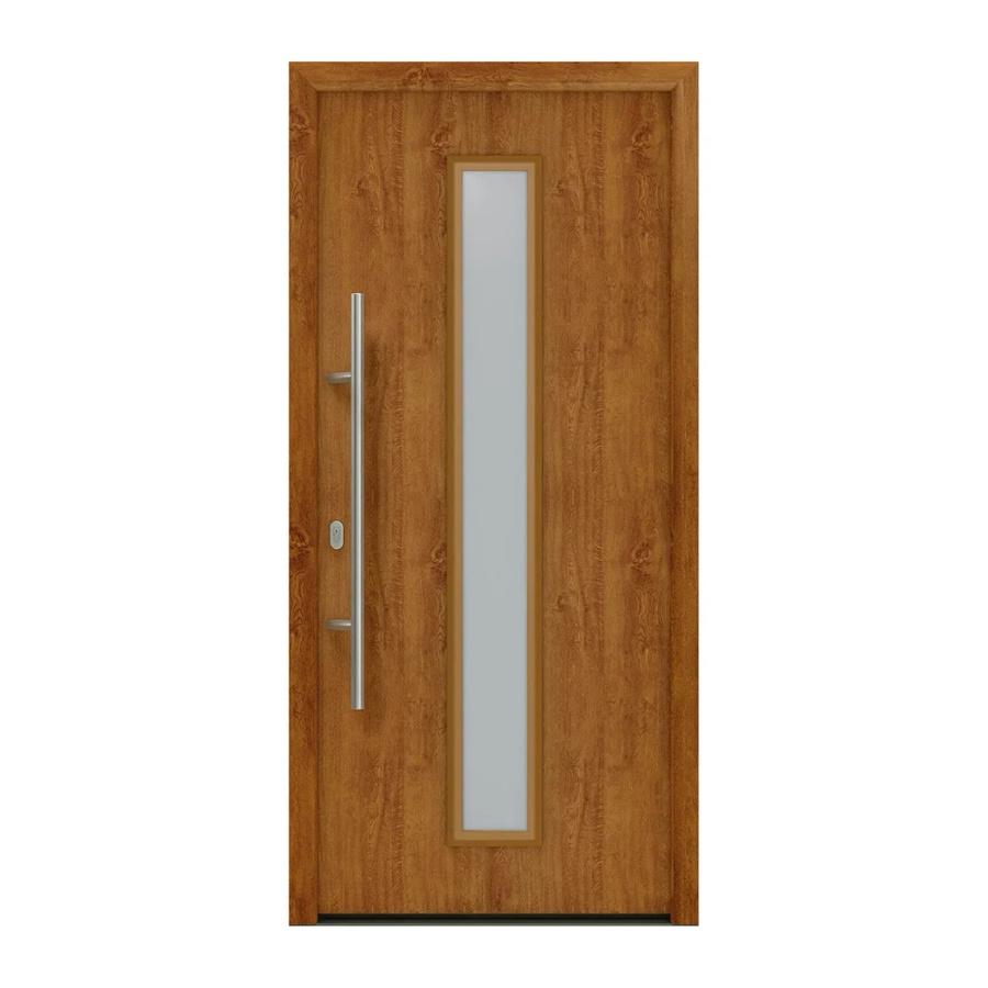 EcoStar Haustür Isopro IP 020S in Golden Oak, Farbe: Braun, mit Glaseinsatz, B/H: 110 x 210 cm, DIN Links - Bild 2