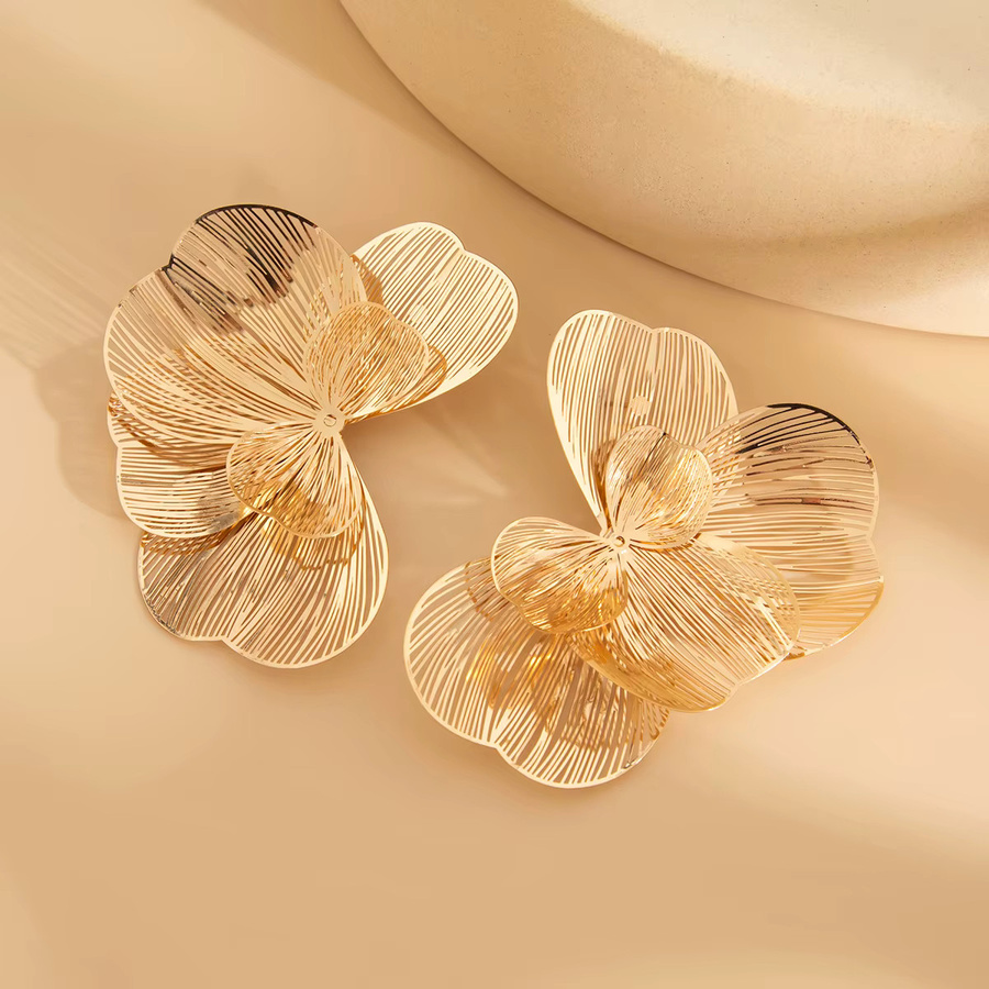 SHIXIN Ohrstecker, Blumen, Goldfarben, Damen - Bild 3