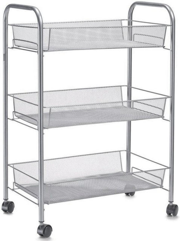 Zeller Etagen-Rollwagen Mesh aus Metall in Grau und Silber im modernen Design - Bild 1