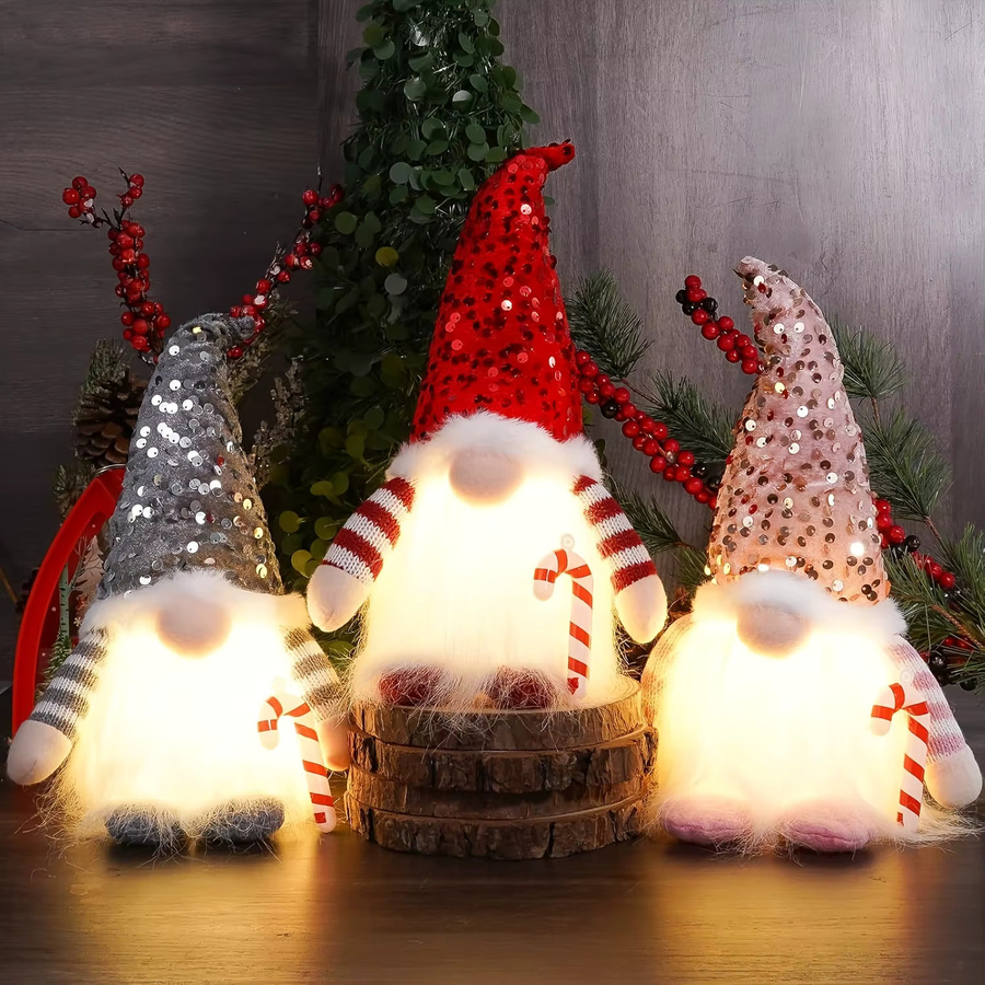 Leclstar Weihnachts-Pailletten-Zwergpuppe, Plüsch-Zwerg, Bunt - Bild 3