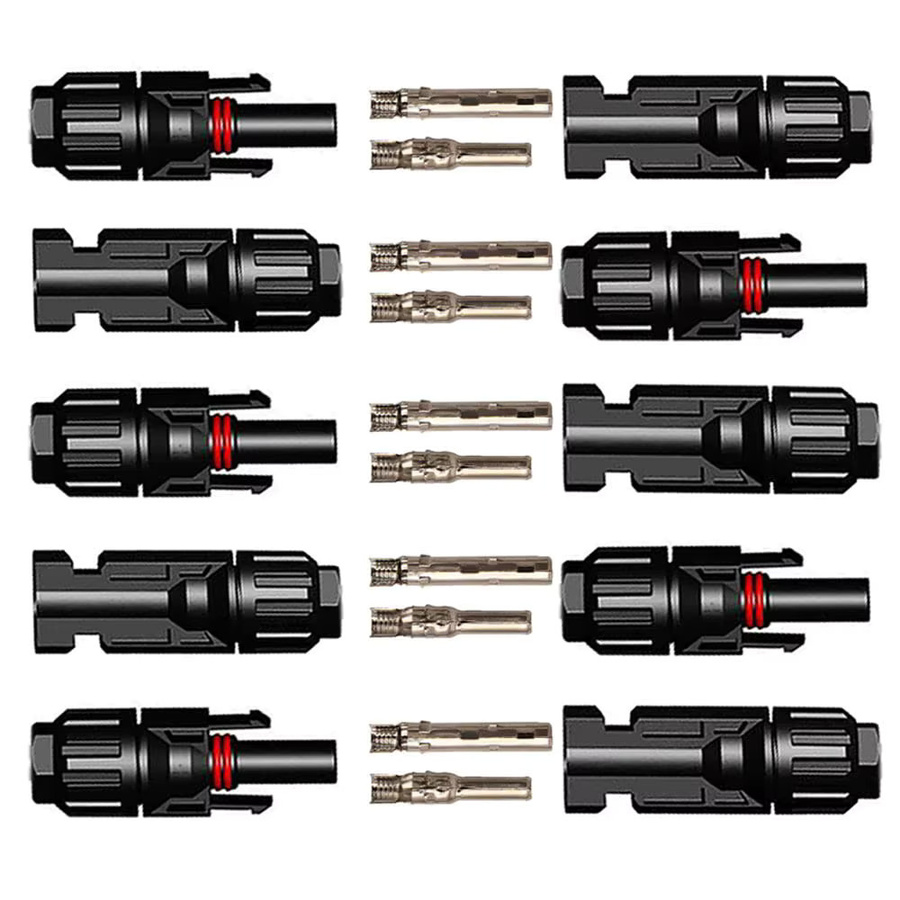AOKIN Solar PV Stecker Set mit 5 Paaren Anschlüssen und 2 Schraubenschlüsseln, Wasserdicht, Schwarz - Bild 4