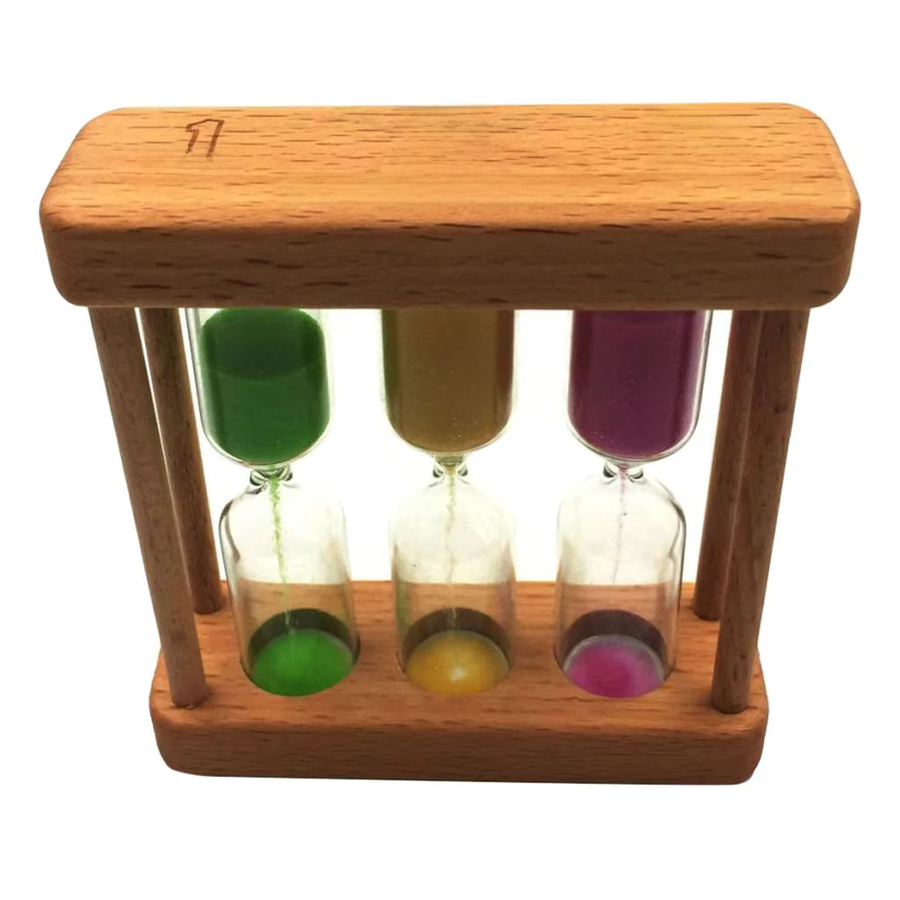 Magideal 3-in-1 Holz Sanduhr Set mit 1, 3 und 5 Minuten für Küche und Kinder in Mehrfarbig - Bild 3