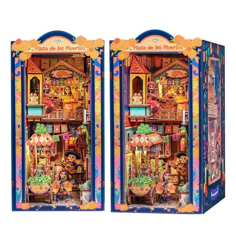 CUTEBEE 3D Holz-Puppenhaus Buchnische DIY Miniaturhaus Puzzle Multicolor für Erwachsene als kreatives Bücherregal und Raumdekoration - Bild 6