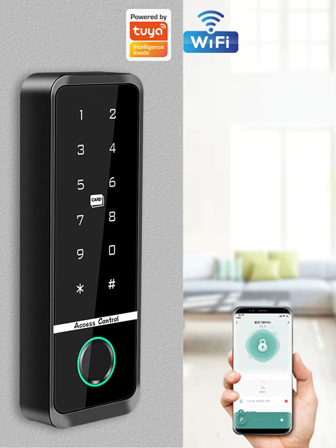Asia-Teco WLAN-Fingerabdruck-Zugangskontrolle mit RFID-Tastatur für den Außenbereich, wasserdichtes Tuya APP-System für 125 kHz und 13,56 MHz - Bild 5