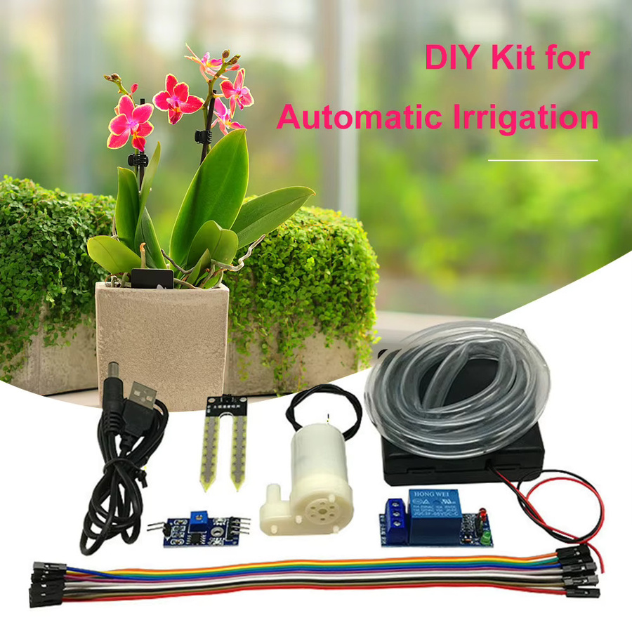 ALLOYSEED DIY Automatisches Bewässerungsset mit Bodenfeuchtigkeitssensor und Wasserpumpe für Arduino, Mehrfarbig - Bild 2