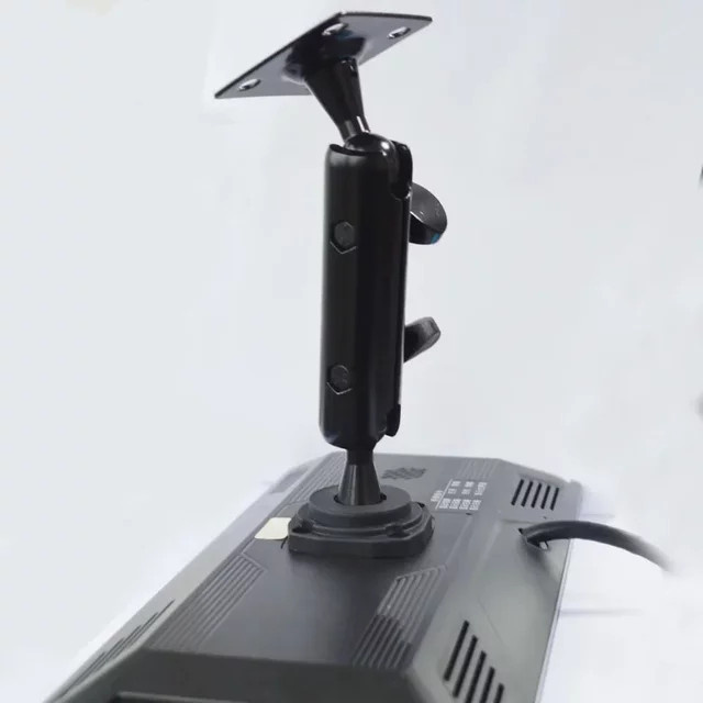 Universelle Kugelhalterung aus Stahl für Fahrzeugmonitore in Schwarz, 180 Grad drehbar für Bildschirme von 7 bis 10,36 Zoll, Armaturenbrett- und Desktop-Halterung - Bild 1
