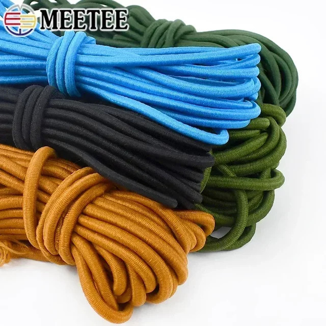 Meetee Hochelastisches Stretchband 4mm in Apricot und Multicolour für Haarband, Rucksack und DIY-Zubehör - Bild 1