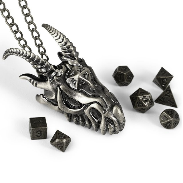 DND Mini Würfel Set, 7-teiliges Set, Metall, Fantasy, Bunt / Mehrfarbig - Bild 1