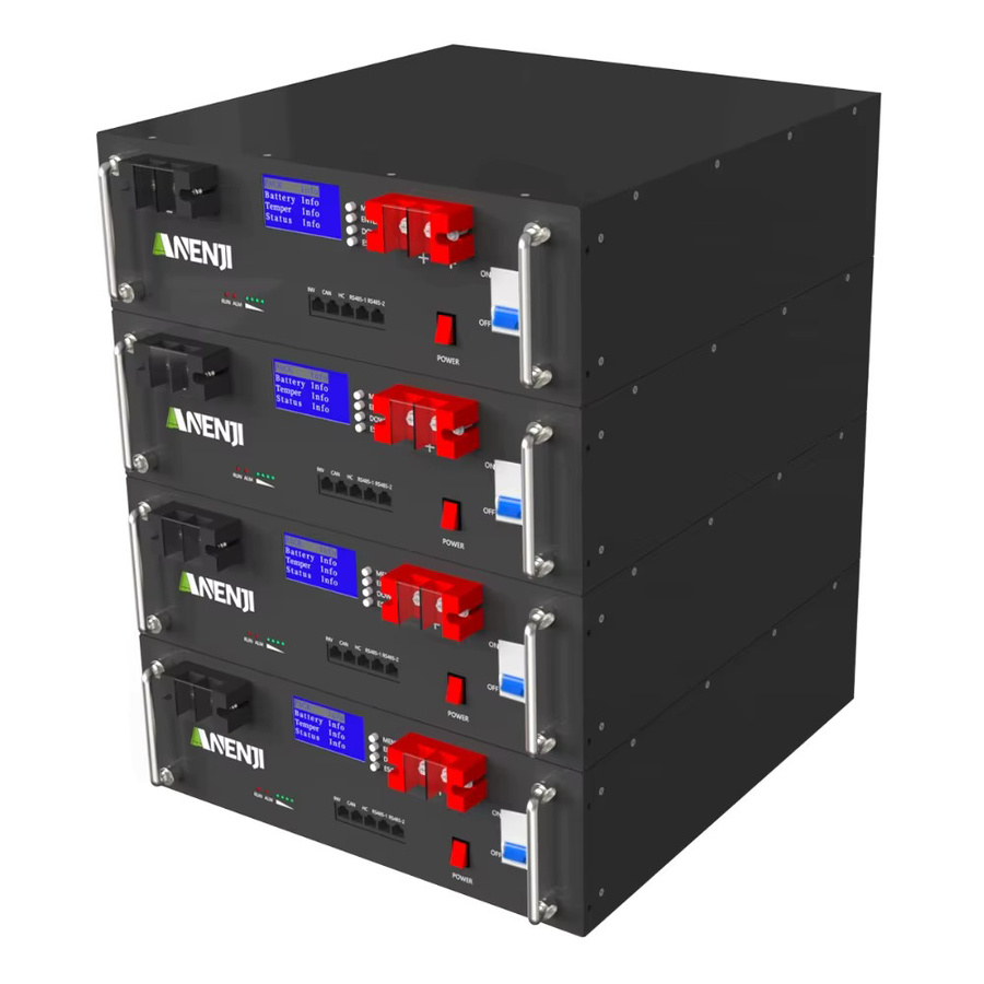 ANENJI LiFePO4 48V 100Ah Rackmontierbare Batterie, 5kWh, Schwarz, mit integriertem 100A BMS und RS485/CAN für Solarsysteme und Heimenergiespeicher - Bild 5