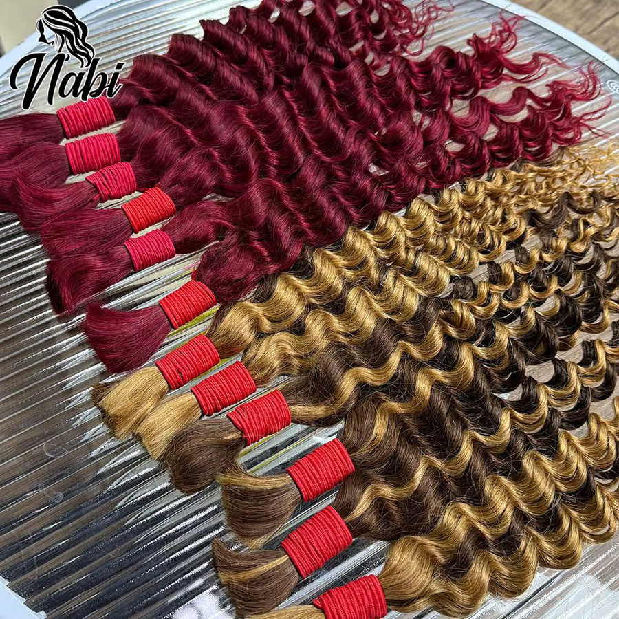 Nabi Großhandel Deep Wave Boho Braids Echthaar Extensions, Bulk - Bild 1