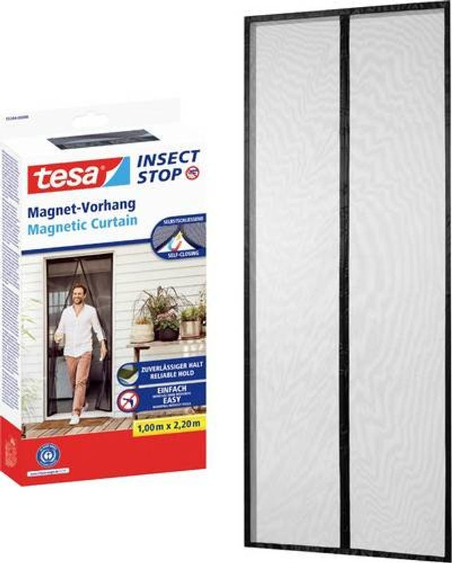 tesa Insect Stop Magnetvorhang Fliegengitter Anthrazit B: 1,00 m x H: 2,20 m - Bild 2