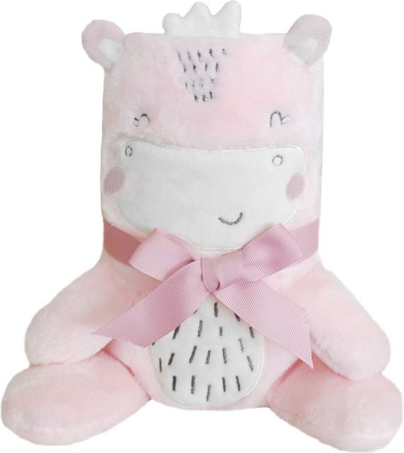 Kikkaboo Babydecke Fleece mit 3D Tierstickerei in Pink, B: 100 cm, T: 75 cm - Bild 1