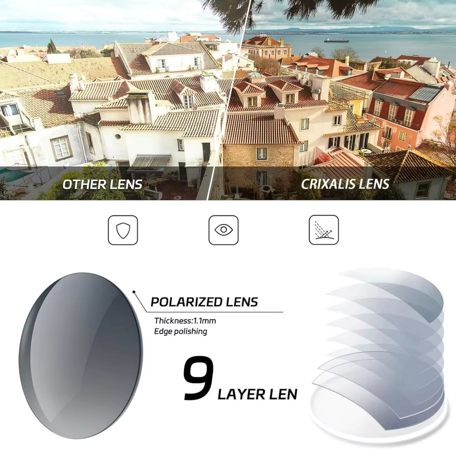 CRIXALIS Sonnenbrille Square, Vollrand, Kunststoff, Schwarz, Unisex, polarisiert - Bild 3