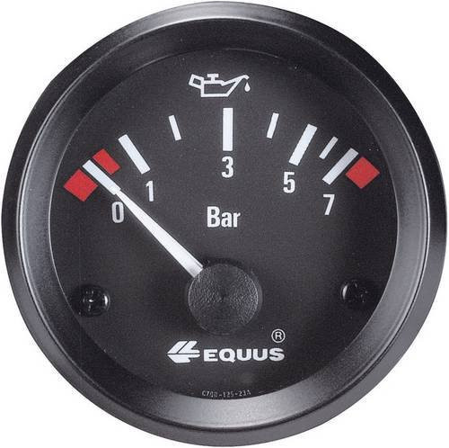 Equus Kfz Einbauinstrument Öldruckanzeige Messbereich 0 - 7 bar in Gelb, Rot, Grün, Durchmesser: 52 mm - Bild 1