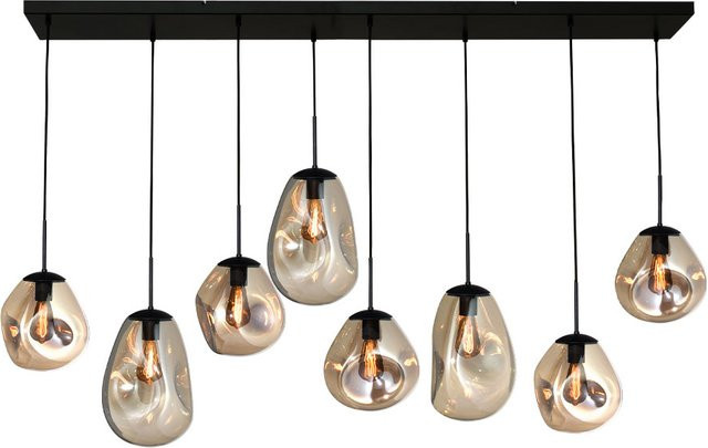 Masterlight Lava Pendelleuchte 8-flammig in Gold mit Glas in Gold Fumé - Bild 1