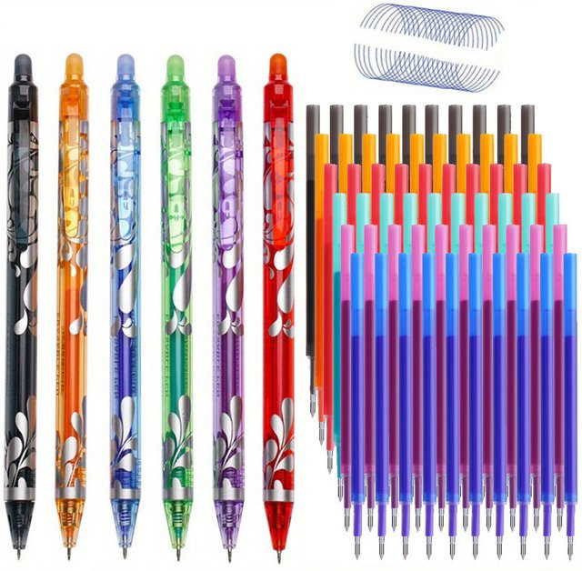 MROOFUL Gelstifte Set mit 6 Farben, löschbare 0,5 mm Tintenstifte in Multicolour mit waschbarem Griff - Bild 1