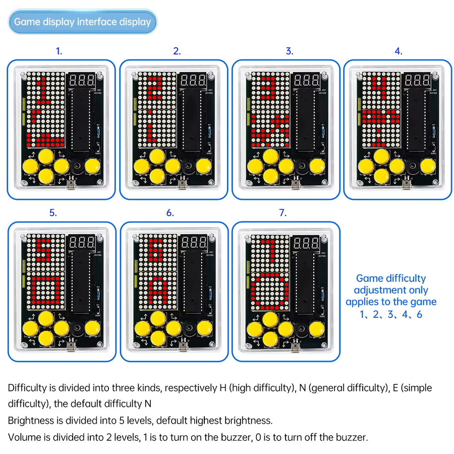 Gaqqee Pixel-Spielkonsole 51 Mikrocontroller DIY-Kit in Rot mit Micro-USB-Schnittstelle - Bild 4