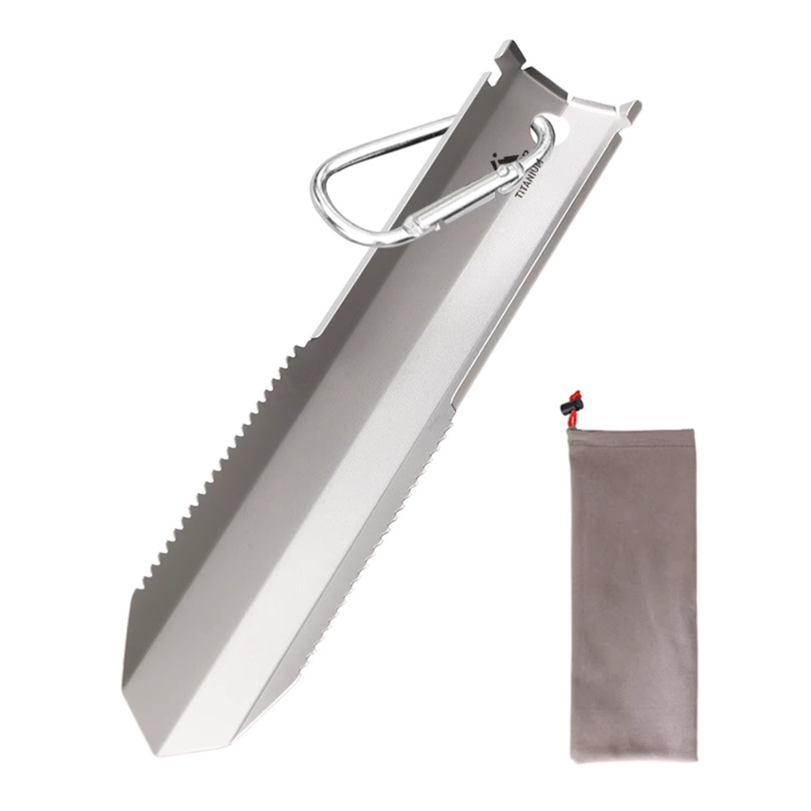 Taruor Titan Gartenhandgezahnte Schaufel in Silber mit glattem Griff und Clip für Camping und Outdoor - Bild 5