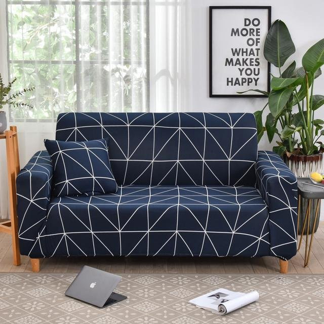 Housmife Elastischer Sofabezug mit geometrischem Design, rutschfester Spandex-Schonbezug für 1-Sitzer, Breite: 90-140 cm - Bild 1