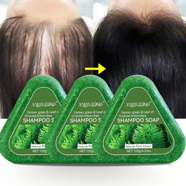 Usman Grass & Platycladus Shampoo-Riegel, Unisex, für fettiges Haar - Bild 1