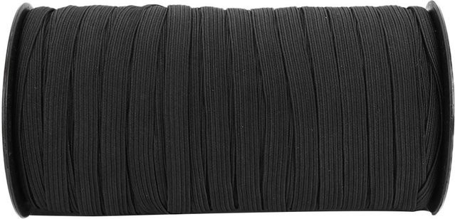 Elastisches Flachgestricktes Band Schwarz 8mm 100 Yards Nähzubehör und Bastelbedarf für DIY-Projekte - Bild 1