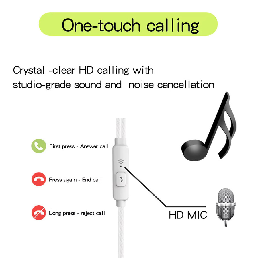 Maerknon Stereo In-Ear Kopfhörer mit Mikrofon und 3,5mm Klinkenanschluss in Grün - Bild 2
