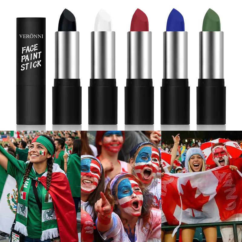 VERONNI Gesichtsmalstift-Set, 5 Farben, mit Schablonen - Bild 1