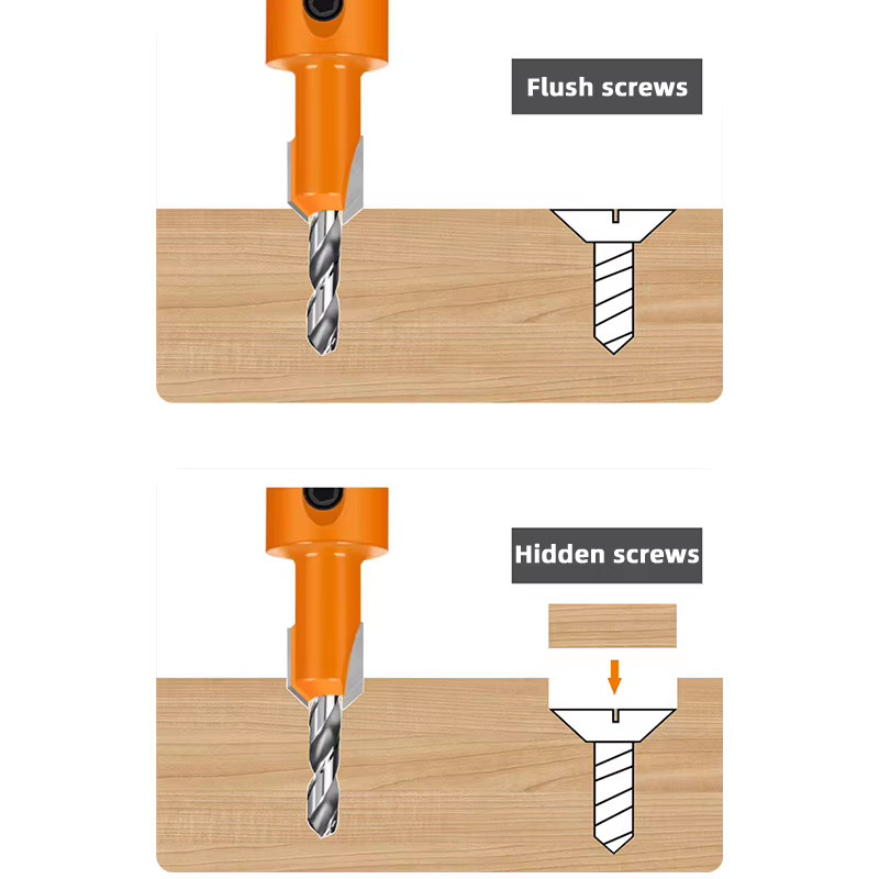 Onmaiwei HSS Schrauben-Extraktor Set mit 8mm Schaft in Orange für die Holzbearbeitung - Bild 3