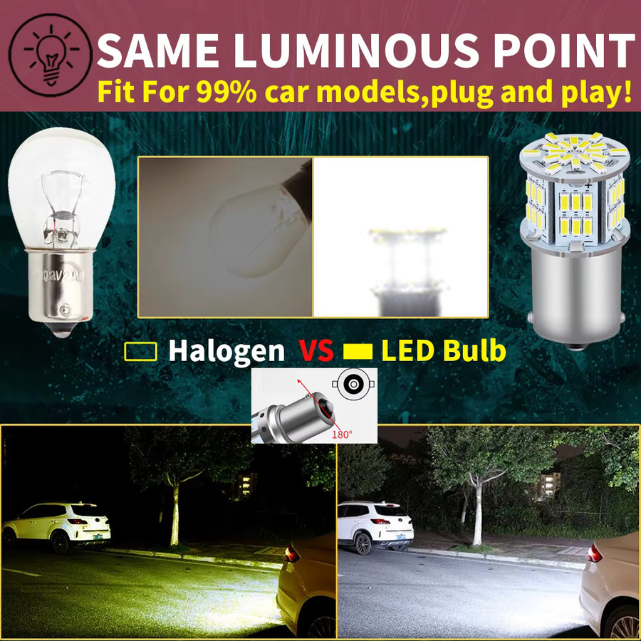 Neallor P21W 1156 BA15S LED Canbus Rückleuchten Set mit 6000 K für Rückfahrscheinwerfer, Bremslichter und Nebelschlussleuchten, 12V 24V - Bild 5