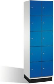 C+P Fächerschrank Cambio auf Sockel mit 10 Fächern, Korpus Lichtgrau und Front Enzianblau, H x B x T: 195 x 60 x 52,5 cm - Bild 1