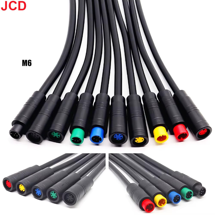 JCD Wasserdichter Elektro-Ebike-Steckverbinder Set mit Stecker und Buchse in Schwarz für Kabel und Signalsensoren (M6 M8 2/3/4/5/6-Pin) - Bild 3