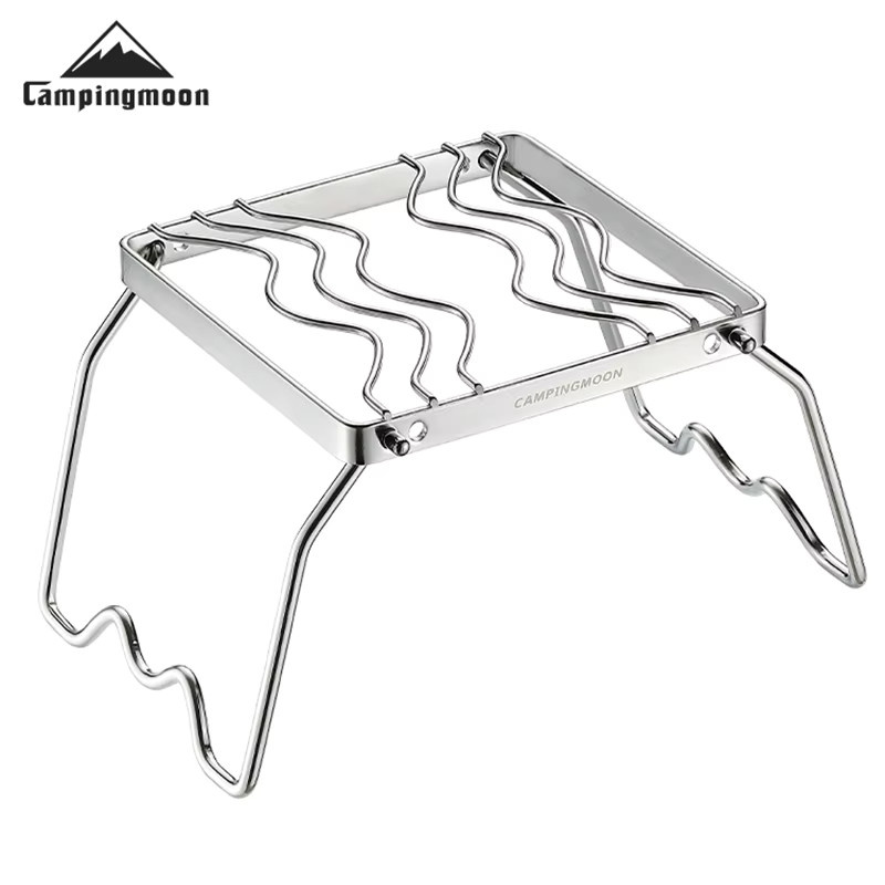 CAMPINGMOON MS-1001 Mini-Kartengasherd aus Edelstahl in Silber mit Heizhalterung und S-förmigem Backnetz - Bild 1