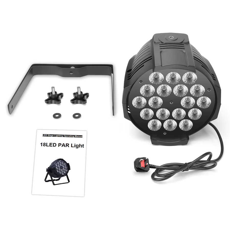 U'king 200W LED 4 in 1 PAR Scheinwerfer mit DMX-Steuerung und Regenbogeneffekt, Schwarz, Multicolour - Bild 5