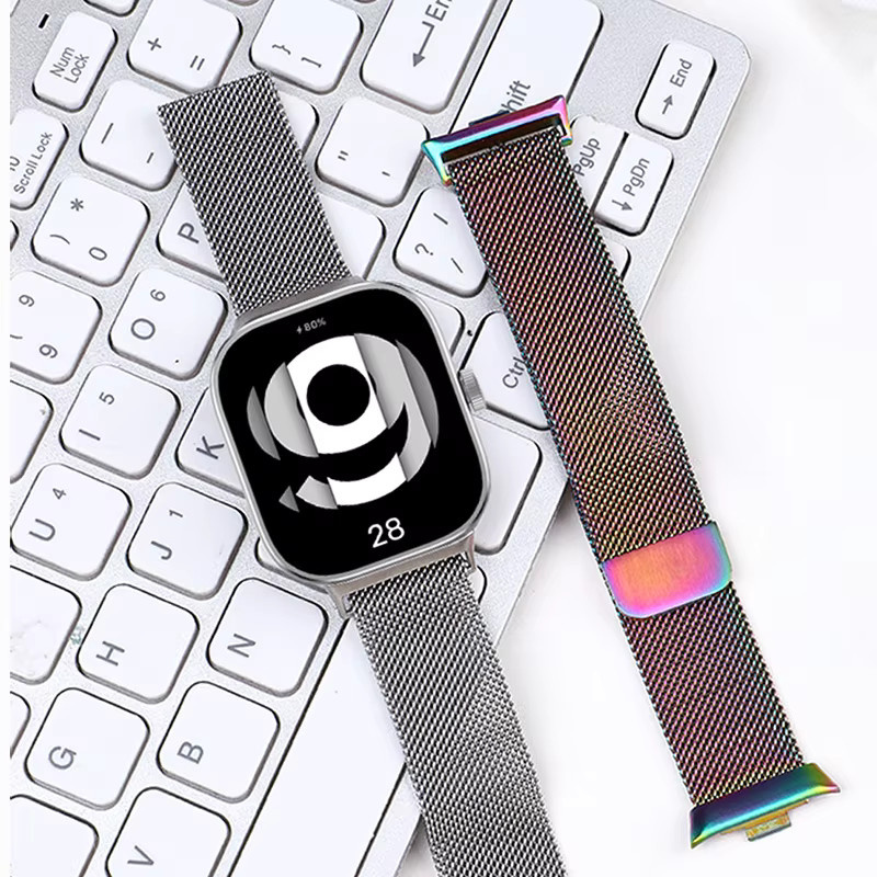 Uhrenarmband Milanaise, Edelstahl, Silber, Unisex, für Xiaomi Redmi Watch 4 - Bild 4