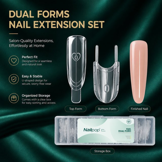 Nailpop Sandwich-Nagel-Dualformen, 120 Stück, Klare Raketenform - Bild 1