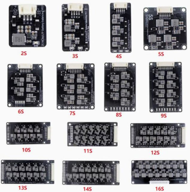 Aktiver Batterie-Equalizer Balancer 1,2 A für Li-Ion LiPo LiFePO4 BMS 3S bis 16S in Schwarz - Bild 1