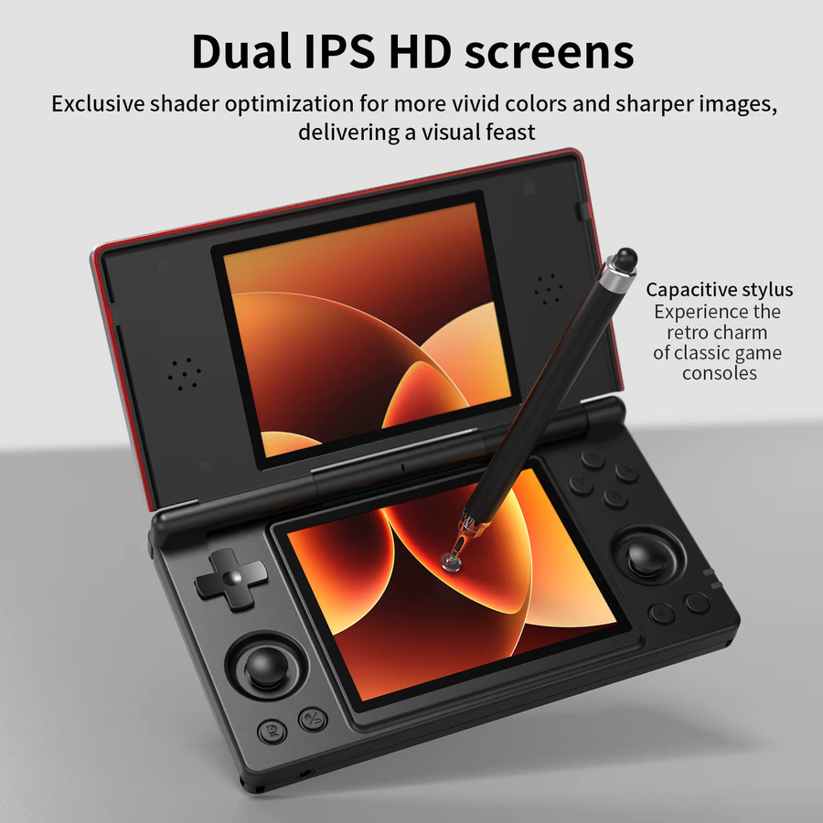 Anbernic RG DS Handheld-Spielkonsole mit 4 Zoll IPS Dual-Bildschirm, Android, 4000mAh Akku und WLAN-Streaming in Schwarz oder Rot - Bild 5