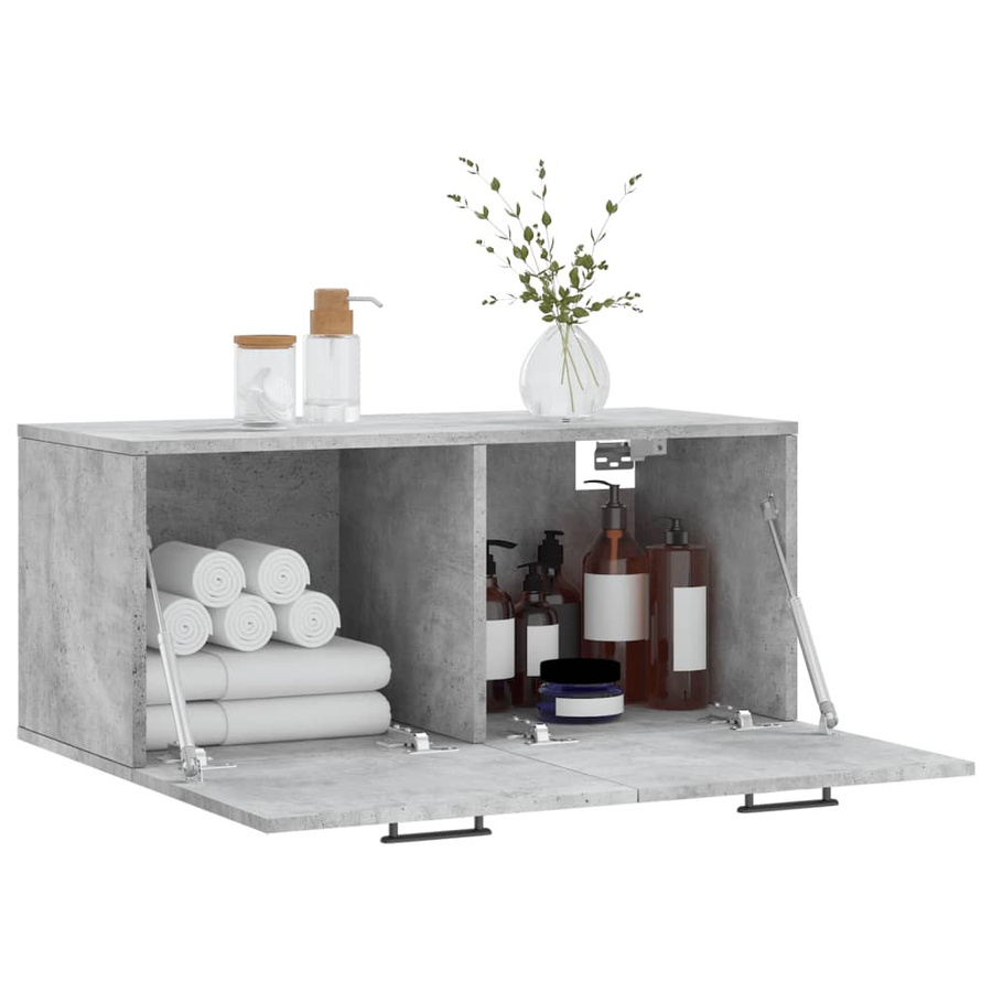 vidaXL Wandschrank in Betongrau aus Holzwerkstoff, B/T/H: 80 x 36,5 x 35 cm - Bild 2