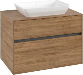 V&B Waschtischunterschrank Collaro in Kansas Oak mit mittiger Waschtischplatzierung, B/T/H: 80 x 54,8 x 50 cm - Bild 1