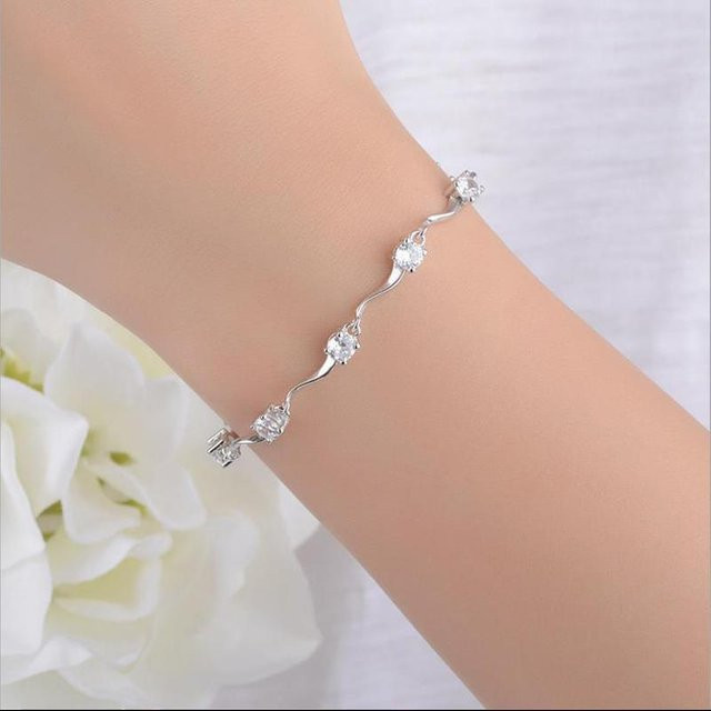Lukeni Armband, 925 Sterling Silber, Kristallsteine, Damen, beige - Bild 1